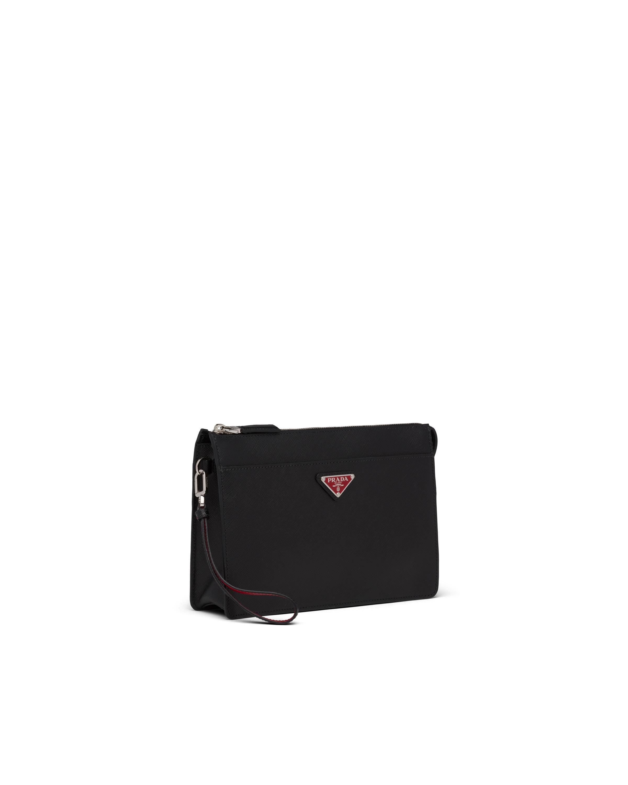 Porte-documents en cuir à plaque logo Prada pour homme en coloris Noir Homme Sacs Porte-documents et sacs pour ordinateur portable 
